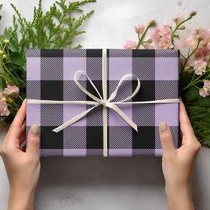 Modernes Lila Buffalo-Kariertes Osterwackelpapier Geschenkpapier
