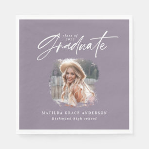 Modernes lila Drehbuch Foto Eleganter Abschluss du Serviette