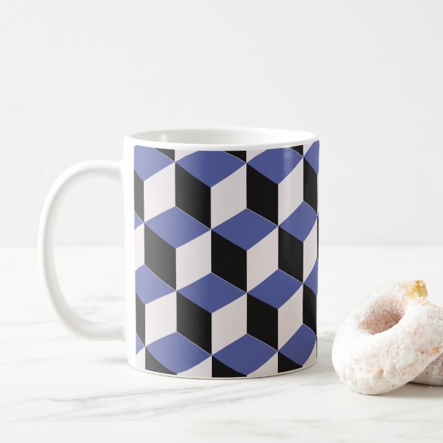 Modernes Lila geometrisches Muster Kaffeetasse (Mit Donut)