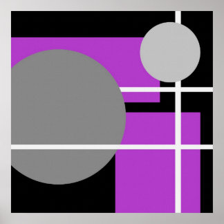 Modernes Lila Gray Schwarz-weiß - MS001 Leinwand Poster