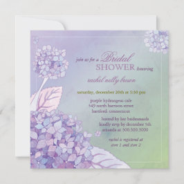 Modernes Lila Hydrangeas-Brautparty Einladung