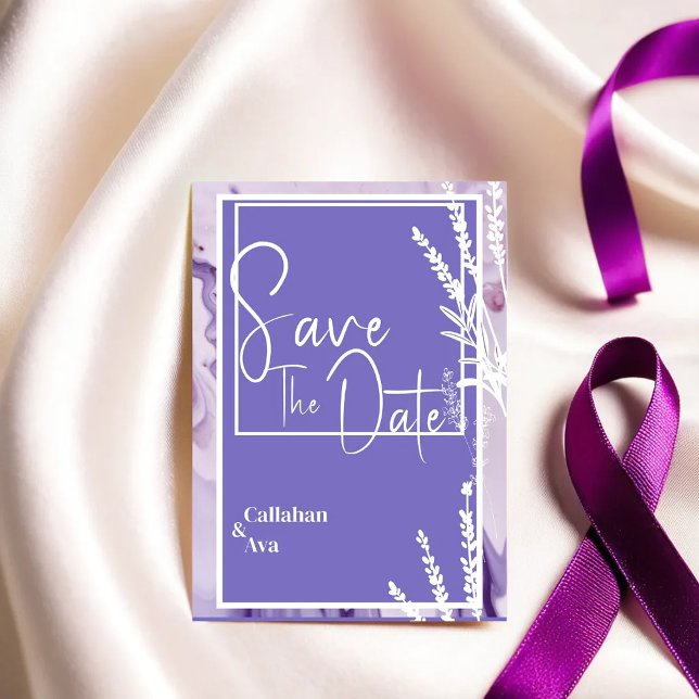 Modernes, Lila Lavendel Save the Date Design (Von Creator hochgeladen)