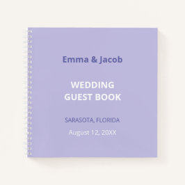 Modernes Lila Lavender Wedding Gästebuch Notizbuch