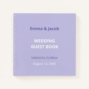 Modernes Lila Lavender Wedding Gästebuch Notizbuch