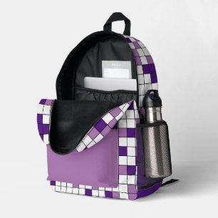 Modernes Lila Lavendergeometrismuster Bedruckter Rucksack