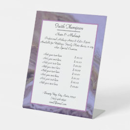 Modernes Lila Marmorhaar - Preisschild Sockelschild