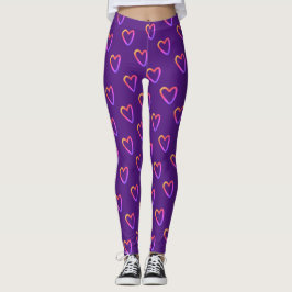 Modernes Lila mit Rainbow-Hörmuster Leggings