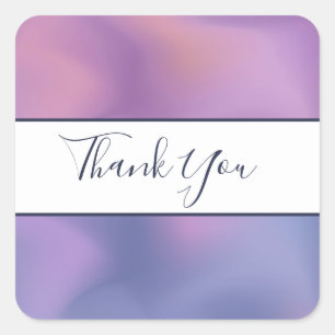 Modernes Lila & rosa Schwenken Abstrakt Danke Quadratischer Aufkleber