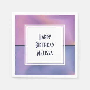 Modernes Lila & rosa Swirren Abstrakt Geburtstag Serviette
