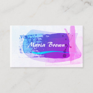 modernes lila rosa und blaues abstraktes Kunstdesi Visitenkarte