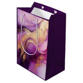 Modernes Lila Rosa und Gold- Mittlere Geschenktüte
