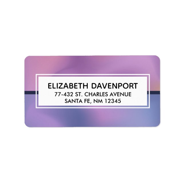 Modernes, Lila-rosa-wirbelndes, abstraktes Design Adressaufkleber (Vorne)