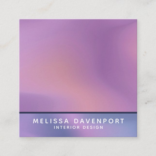 Modernes, Lila-rosa-wirbelndes, abstraktes Design Quadratische Visitenkarte (Vorderseite)