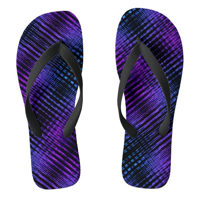 Modernes, Lila Sine Waves Muster Flip Flops (Fußbett)