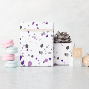Modernes Lila Terrazzo-Muster Geschenkpapier