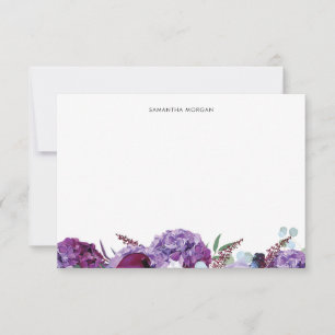 Modernes, Lila und florales Personalisiert Dankeskarte