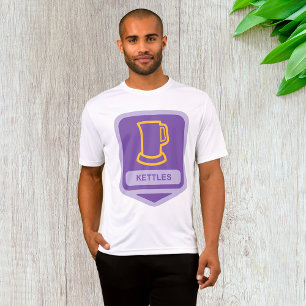 Modernes Lila und gelbes Kettchen-Symbol T-Shirt