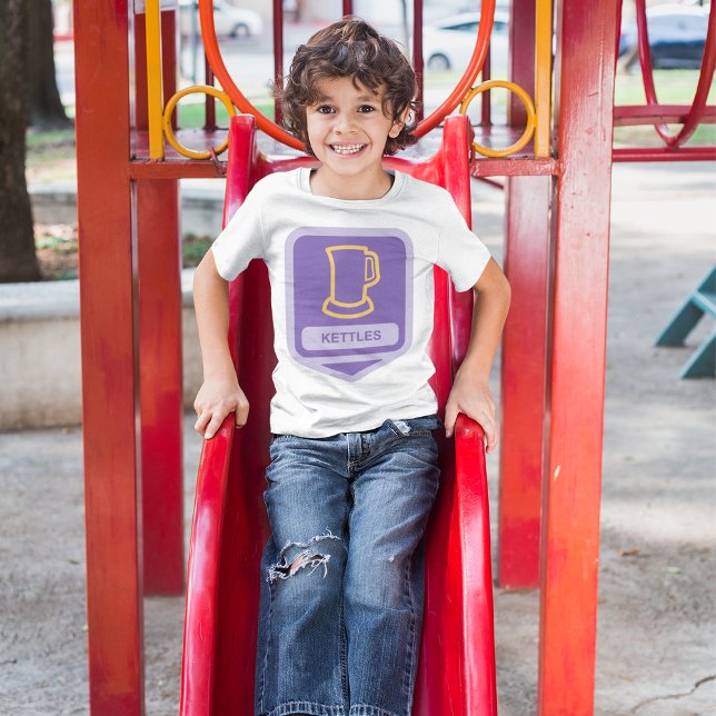 Modernes Lila und gelbes Kettchen-Symbol T-Shirt (Von Creator hochgeladen)