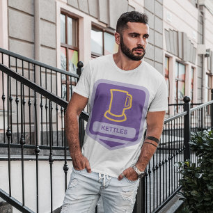 Modernes Lila und gelbes Kettchen-Symbol T-Shirt