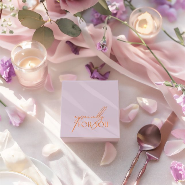 Modernes Lila und orangefarbenes Ambiente speziell Geschenkschachtel (Modern Purple & Orange Especially For You Wedding Favor Boxes)