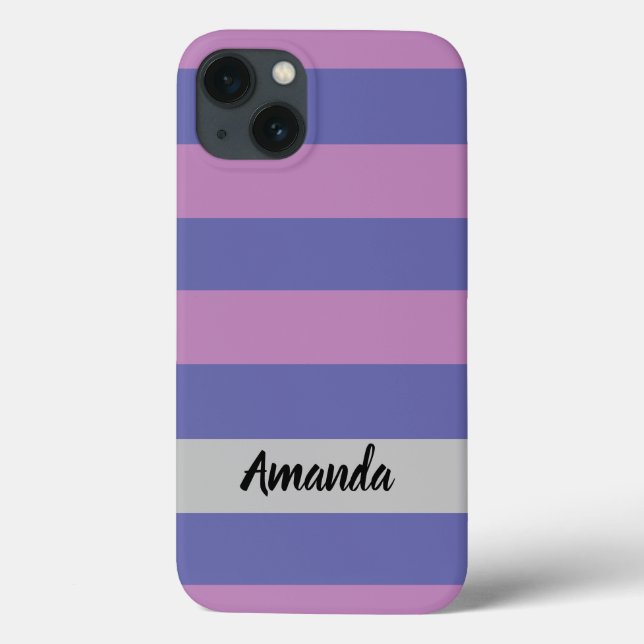Modernes, lila und rosa personalisiert Case-Mate iPhone hülle (Rückseite)