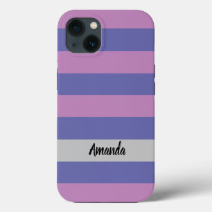 Modernes, lila und rosa personalisiert iPhone 13 hülle