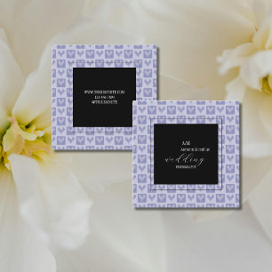 Modernes Lila und schwarzes Herzmuster Quadratische Visitenkarte