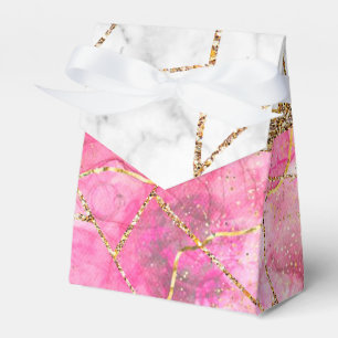 Modernes Lila Violet Gold Agate Geode Monogram Fav Geschenkschachtel