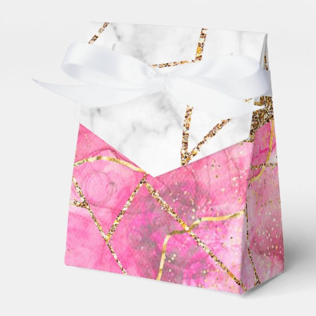 Modernes Lila Violet Gold Agate Geode Monogram Fav Geschenkschachtel (Vorderseite)