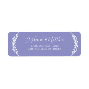 Modernes Lila Weißblechblatt Elegante Hochzeit