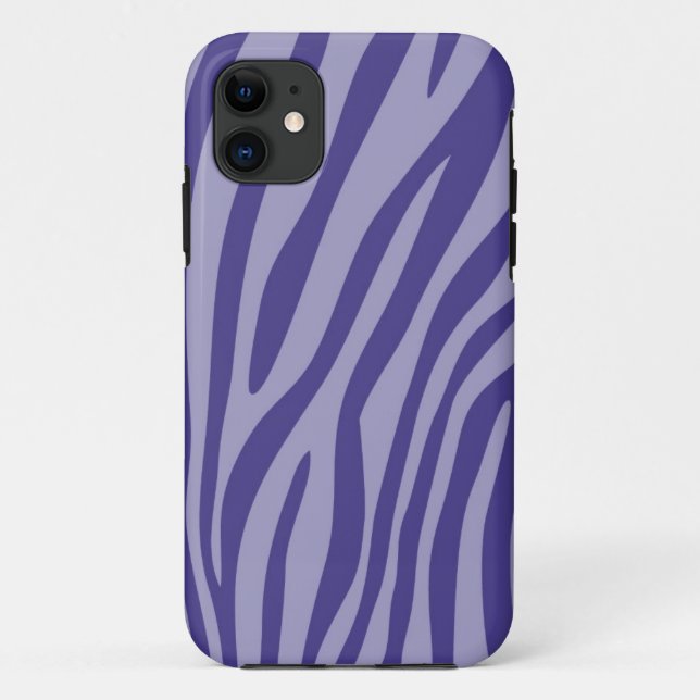 Modernes Lila Zebra-Druckmuster Case-Mate iPhone Hülle (Rückseite)