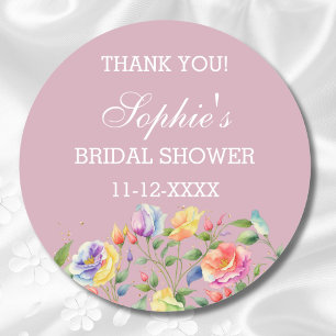 Modernes Lilac Bright Rose Brautparty Vielen Dank Runder Aufkleber