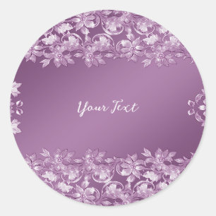 Modernes Lilac Floral Round Sticker