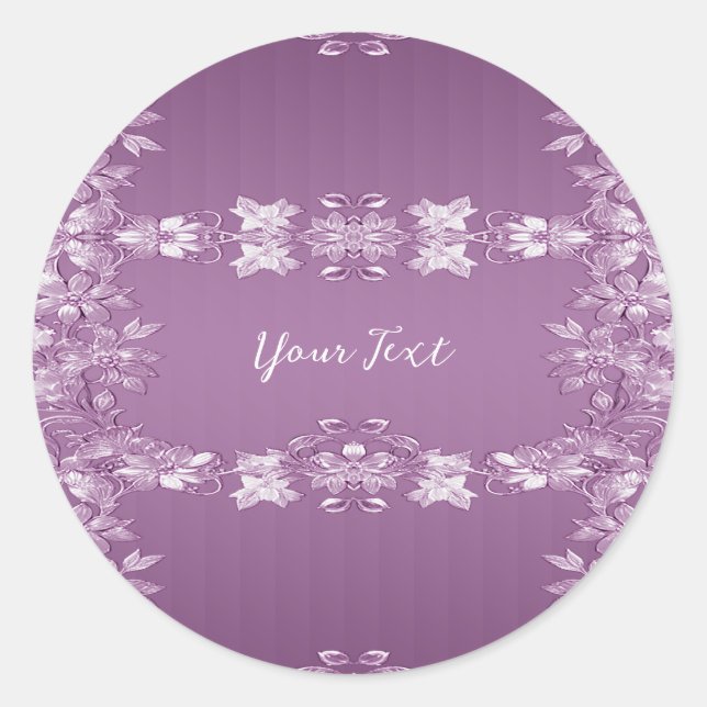 Modernes Lilac Floral Round Sticker (Vorderseite)