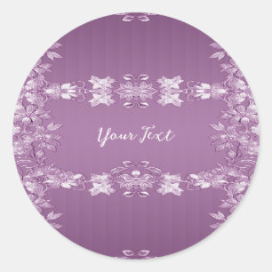 Modernes Lilac Floral Round Sticker