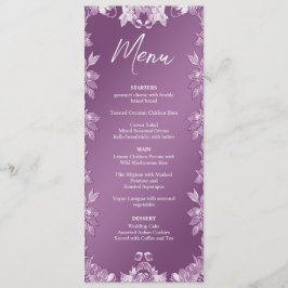 Modernes Lilac Floral Wedding Menu Menükarte
