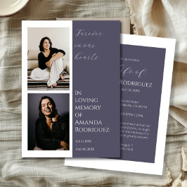 Modernes Lilac in Love Memory Beerdigung Foto Einladung