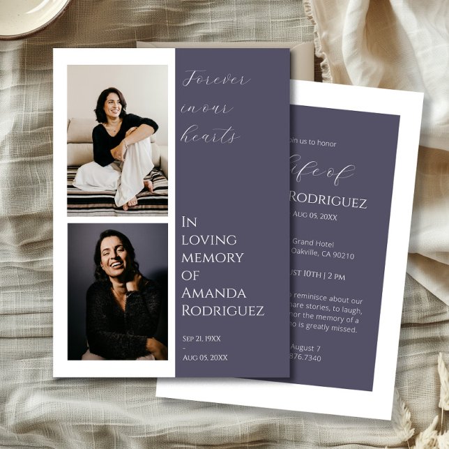 Modernes Lilac in Love Memory Beerdigung Foto Einladung (Von Creator hochgeladen)