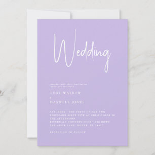 Modernes Lilac No Parents Hochzeitseinladung Einladung