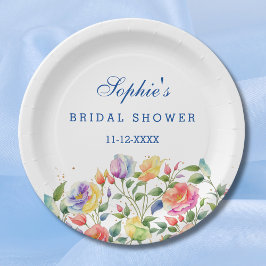 Modernes Lilac Pink Rose Brautparty Pappteller