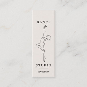 Modernes Line Art Dance Studio Illustration Mini Visitenkarte