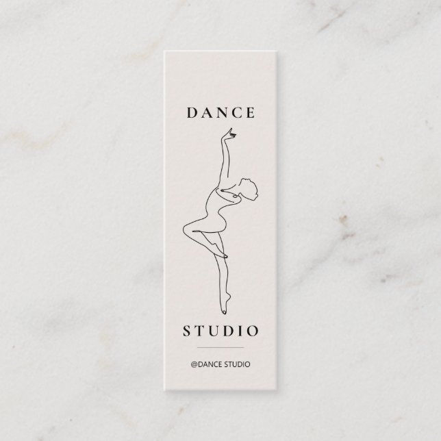 Modernes Line Art Dance Studio Illustration Mini Visitenkarte (Vorderseite)