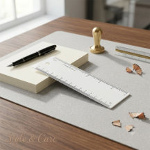 Modernes Lineal mit individuellem Text, 15 cm, wei