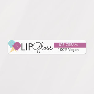 Modernes Lip Gloss Icecream Branding Etiketten