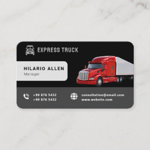 Modernes LKW-Geschäft Black Business Card Visitenkarte