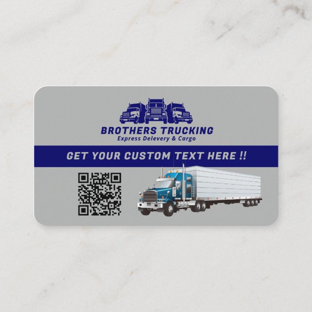 Modernes LKW-Geschäft | Blue Gray Business Card Visitenkarte (Rückseite)
