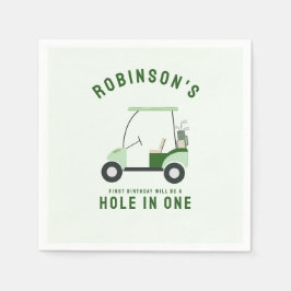 Modernes Loch in One Par-T-Golf-Geburtstag Serviette