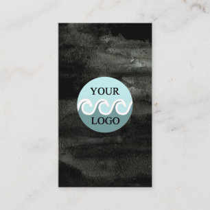 Modernes Logo Aquarell schwarz Visitenkarte
