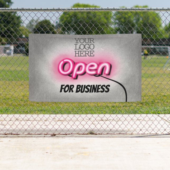 Modernes Logo auf der Seite Open Pink Neunszeichen Banner (Insitu)