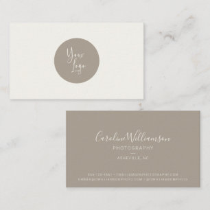 Modernes Logo Boho Taupe Einfache Trendige Visiten Visitenkarte